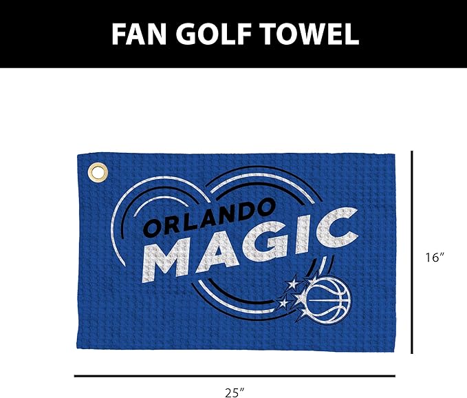 Northwest NBA Golf Towel – Official Licensed Microfiber Waffle Fabric, Absorbent 16x25 in Club Cleaning Accessory