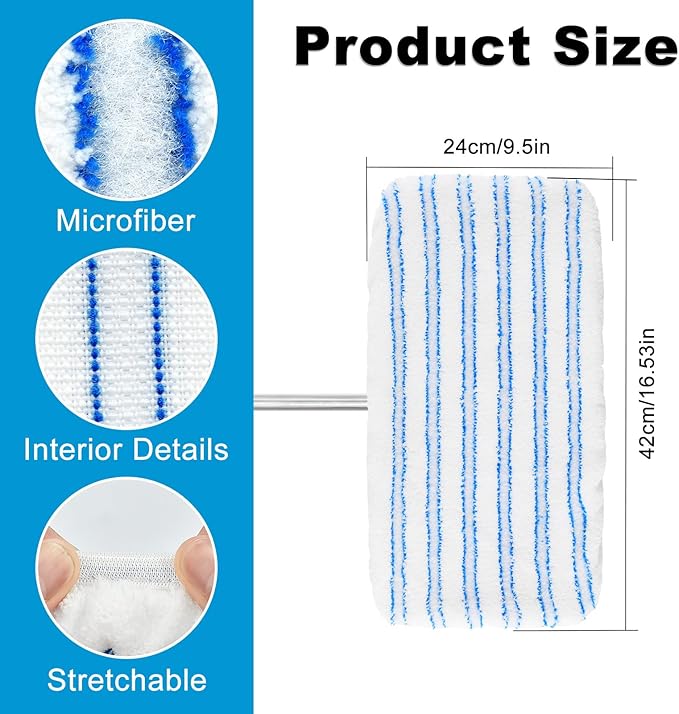 8 Pack Mop Heads Replacements for OCedar Hardwood Floor 'N More Microfiber Mops,Terry Cloth Mops Refills 15 x 8"Flat Dust Mop Pads for O Cedar mop, Washable & Reusable Mopping Pads
