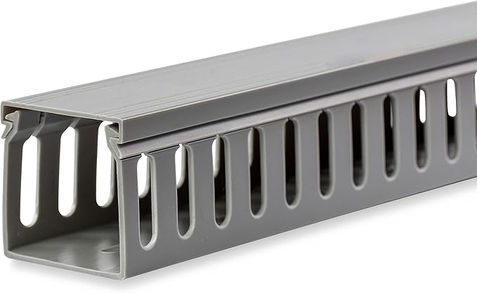 StarTech.com 2x2in Open Slot Wiring Cable Raceway Duct with Cover, Server Rack Cable Management, Cable Cover Duct, Cord Hider / Organizer, PVC Cable Manager, TAA Compliant (AD2X2)