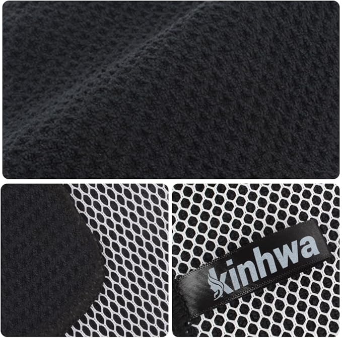 KinHwa Kitchen Washcloths for Dishes Absorbent Microfiber Dish Cloths Quick Dry Dish Rags with Poly Scour Scrub Side Ideal for Kitchen Cleaning (Dark-Black, 7inchx7inch 9 Pack)