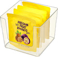 Snack Organizer, Clear Storage Cube Bin, Freezer Organizer Bins, Plastic Food Seasoning Packet Holder for Kitchen Cabinet, Pantry, Shelf, Drawer, Fridge Organization, 7 Inch
