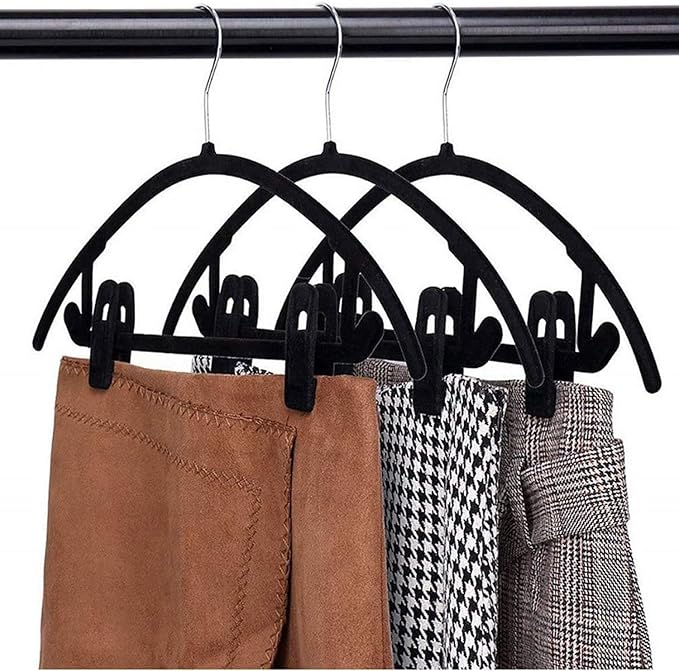 Hanger Clips for Velvet Hangers, 20 Pack Velvet Hanger Clips, Strong Hanger Clips Perfect for Skirt Pants Hangers (Black)
