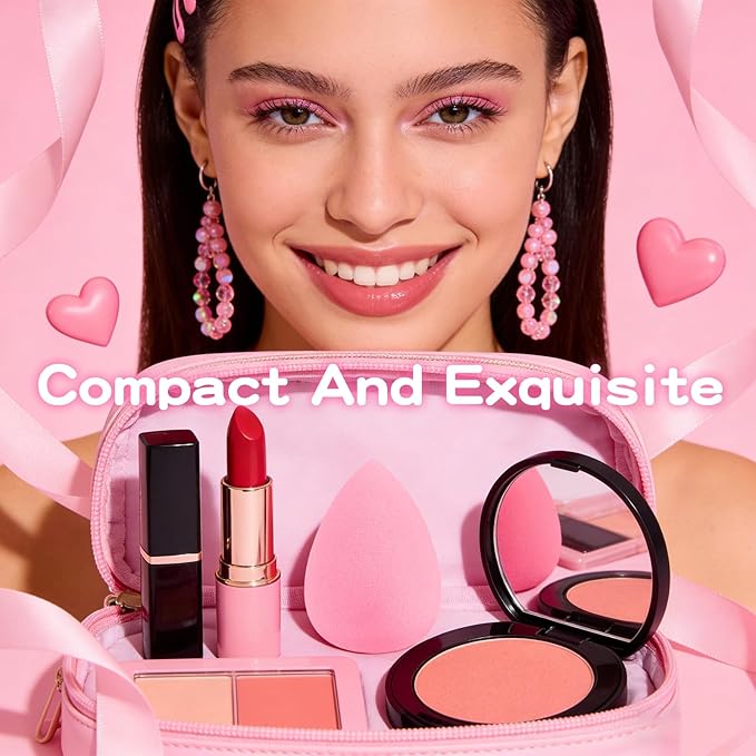 15pcs Pink Makeup Sponge Set, Non-Latex Wet & Dry Dual Use Foundation Sponge for Flawless Application, Reusable & Washable, Ultra Soft Powder Puff Blenders for Cream, Liquid & Powder Makeup