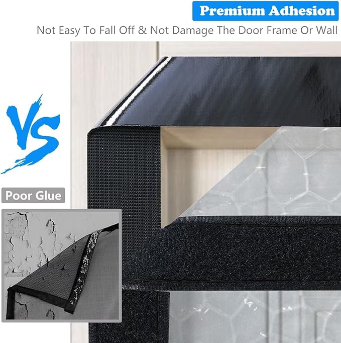 RELIANCER Magnetic Thermal Insulated Door Curtain,Waterproof EVA Door Cover,Left Right Side Opening,Fit Doors Size 36"x96",Self-Closing Insulated Doorway Curtain,Patio Auto Close Thermal Doors Screen