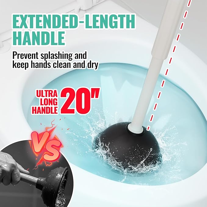 2PACK 4 in 1 Toilet Brush and Plunger Set with Crevice Cleaning Brush, Toilet Plunger and Brush Set with Extra Long Handle, Plungers for Bathroom Accessories, Toilet Plunger with Holder, Light Gray
