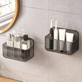 CGBE 2 Packs Cabinet Door Organizer, Acrylic Adhesive Shelf Wall Mounted Storage, Self Adhesive Shower Shelves Without Drilling, Automatic Draining Clear Shower Organizer for Bathroom