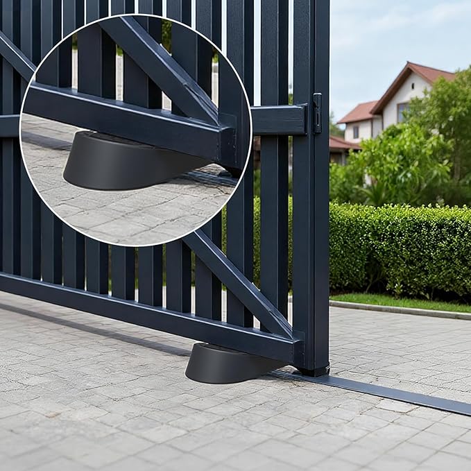 Rubber Extra Large Door Stoppers - 1 Pack Black 1.9 Inches Big Door Stopper Wedge for Bottom of Doorstop,Door Stop for Heavy Duty Doors for Commercial & Home with Self Adhesive Holder