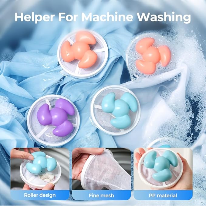 3Pcs Floating Hair Filtering Mesh Removal, 2026 Upgraded Floating Hair Catcher, Washing Machine Lint Filter for Laundry, Reusable Pet Hair Remover for Home Use (3)