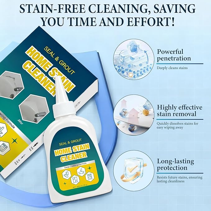 Home Stain Cleaner-7 OZ Fast-Acting All-Purpose Deep Cleaning Gel for Bathroom, Kitchen, Laundry & Room, For Targets Tile Gaps, Washing Machine Seals, Fridge Rubber, Wall & Shower Stains
