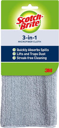 Scotch-Brite 3-in-1 Microfiber Kitchen Cloth, Streak-Free Cleaning, 1 Cloth