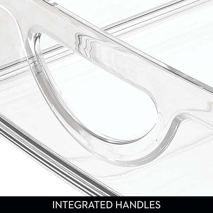 iDesign Stackable Pantry Bin with Handles for Cabinets or Fridge, Clear, Made in USA