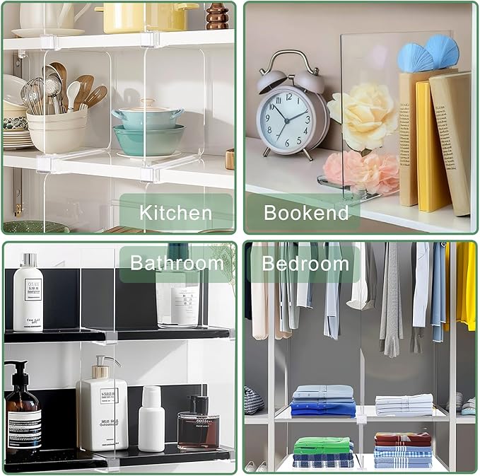 Shelf Dividers for Closet Organization, 12Pcs Closet Purse Organizeder Acrylic Shelf Dividers Purse Closet Organized Closet Dividers for Shelves Clear Shelf Dividers Shelf Separators in Closet (8Pcs)