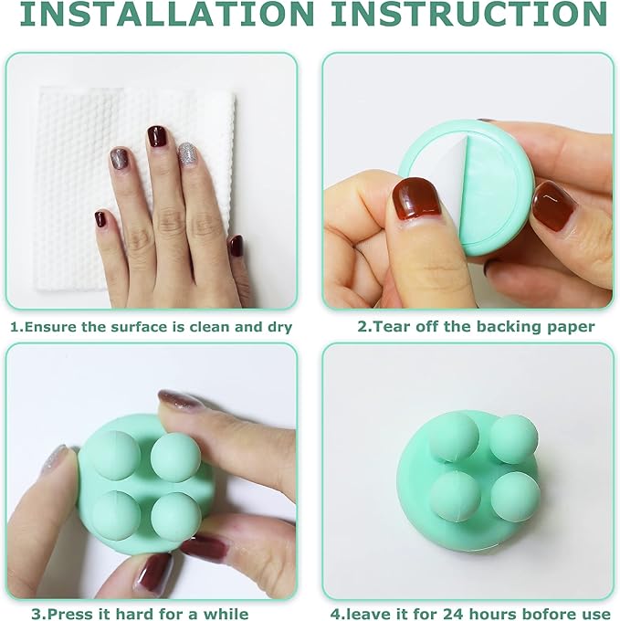 XoYoZo 4 pcs Silicone Toothbrush Holder Multi-Function Hook Waterproof self Adhesive Single Toothbrush Hook Plug Holder for Wall for Hanging Bathroom Kitchen Living Room Office