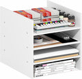 Furinno Cubicle Cube Insert, 3-Shelf Cube Organizer, 3-Tier Shelf Accessory, Fits into Furinno Triple Thick Cubes, IKEA Kallax, for Organizers and Storage, White