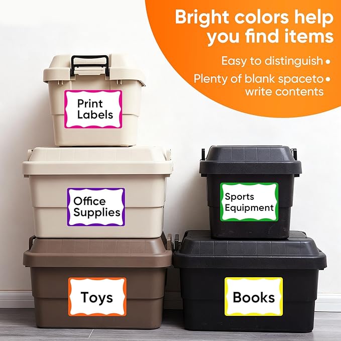 6 x 4 inch Large Moving Labels for Boxes, Packing Labels Stickers for Moving Color Coded Blank Labels Stickers, 160pcs Moving Stickers for Home Organization Projects, Kitchen, Storage Bins(8 Color)
