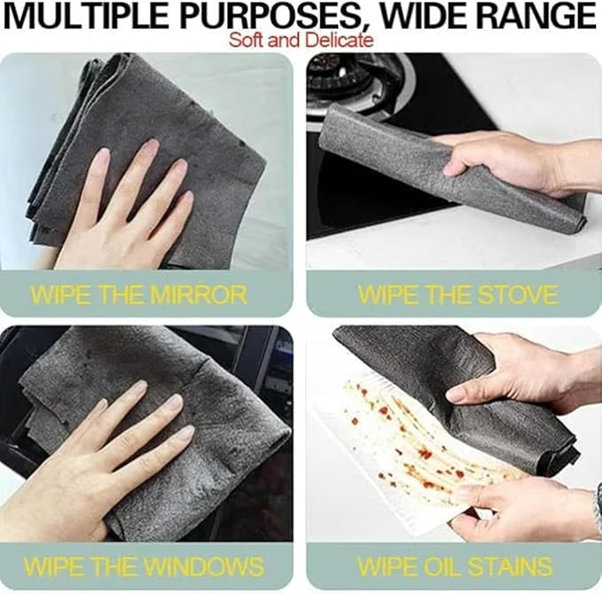 2026 New Thickened Magic Cleaning Cloth, 10/20 Counts Microfiber Streak Free Cloth, Reuseable Magic Fiber Towels Rags, Miracle Cloths for Glass, Kitchen and Vehicle Windows (10pcs)