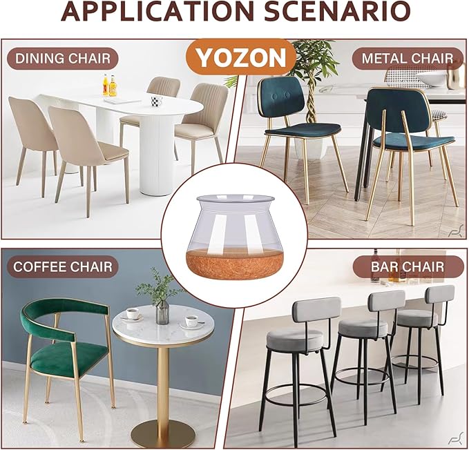 Chair Leg Floor Protectors Chair Leg Protectors for Hardwood Floors Felt Silicone Caps Strengthen Bottom Protection Anti-Scratch Reduce Noise 32 Pack Clear Round Large Fit 1-3/16" to 1-5/8" (30-40mm)