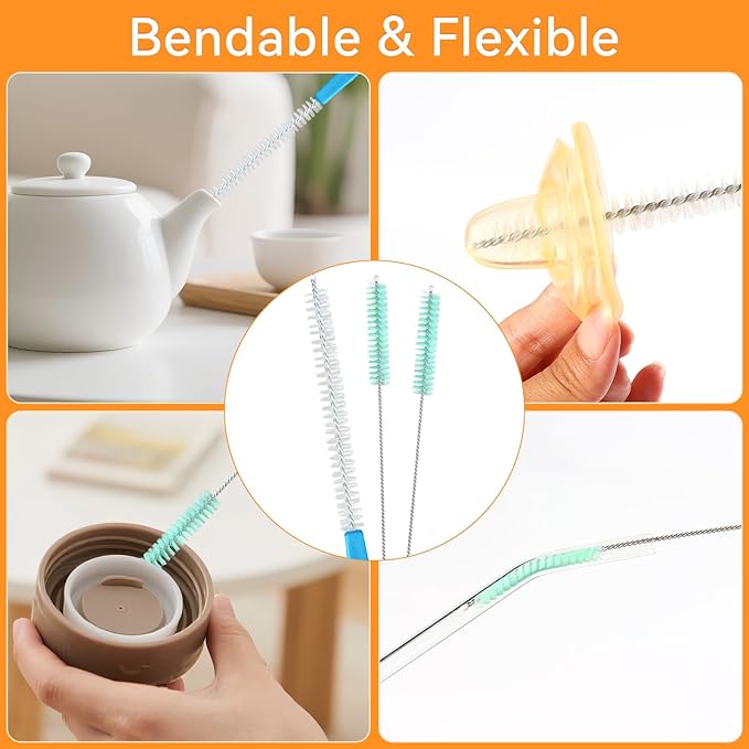 Ice Machine Cleaner Brush Sets,10 Pcs Ice Maker Cleaner Tools with Crevice Cleaning Brush and Scrub Sponge, Small Cleaning Brush Tight Spaces