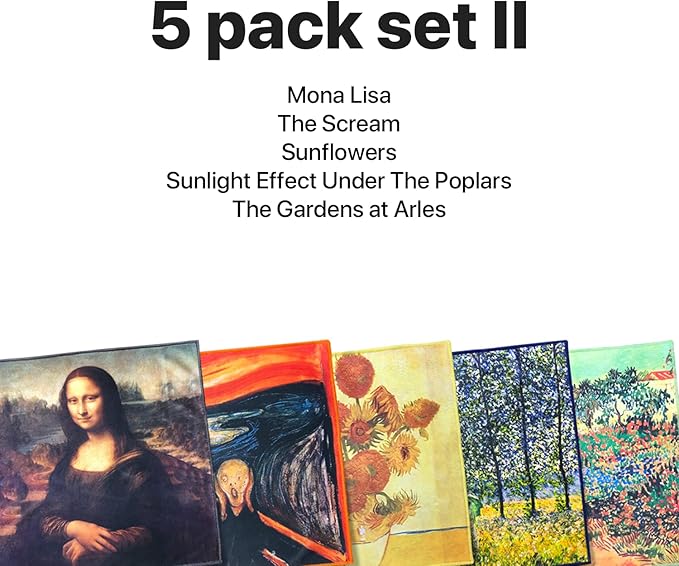 Extra Large [5 Pack] Classic Art Collection II, Microfiber Cleaning Cloth - Ultra Premium Quality Microfiber Cloth(Best for Camera Lens, Glasses, Screens, and All Lens.)
