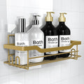 Shower Caddy Shelves Organizer Rack, Single Pack Shower Caddy, Shelves for Shampoo Soap Bathroom Waterproof Adhesive Holder, No Drilling Wall Mounted Self, Matte Gold