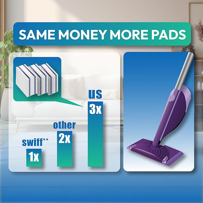 40 Count Mopping Pad Refills for Swiffer WetJet Mop - Thick, Absorbent, and Durable