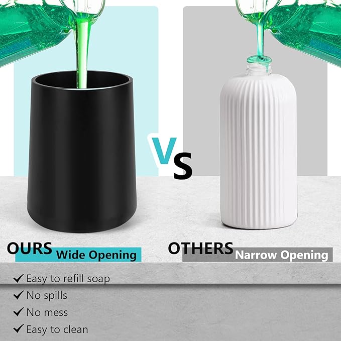 Automatic Soap Dispenser Liquid Touchless: 9oz Black Plastic - Rechargeable Electric Smart 3 Level Adjustable Auto Hand Soap Dispenser - Dish Bathroom Kitchen