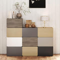 Stackable Storage Drawers, Wooden Drawer Storage Organizer, Modern Nightstands with Wooden Drawers, Small Storage Cabinet, Modular Design, Available in 2 Sizes for Versatile Use White Large