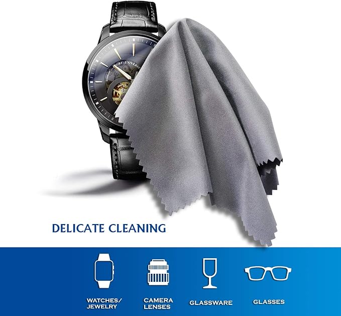 AAwipes Eyeglasses Cleaning Cloth Microfiber Cleaning Cloths 30 Pack for Cleaning Glasses, Lenses, Phones, Screens, Camera,Silverware, Any Other Delicate Surfaces (6"x7", 10 White + 20 Dark Grey)