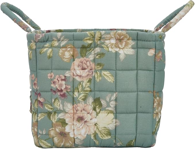 Boho Fabric Storage Basket, Large Capacity Laundry Basket, 12.2'' x 10.23'' x 10.23'' Collapsible Laundry Hamper with Easy Carry Handles (C Multi-Color 9, L)