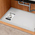 Aisslro Under Sink Mat 22" X 19", Waterproof Silicone Cabinet Organizer Protector with Raised Edge, Kitchen & Bathroom Leak Tray, Shelf Liner & Pet Feeding Mat for Dog Cat Food Mats, Light Gray