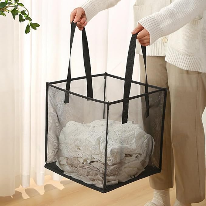4 Pack Popup Laundry Hamper, Small Collapsible Mesh Laundry Baskets Dirty Clothes Basket with Handle Cube Storage Basket for Washing Storage,Toy Storage,Dorm and Travel(Pink,13 Inch)