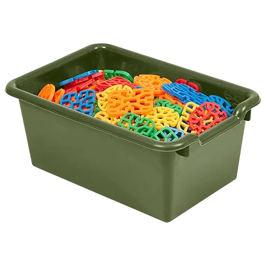 ECR4Kids Scoop Front Storage Bins, Multipurpose Organization, Earthtone, 10-Piece