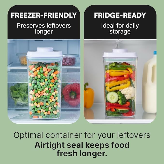 Bop Top | Airtight Meal Prep Containers with Lids | Food Storage Container Sets | Snack and Overnight Oats Fridge Organizer | Pantry and Kitchen Organization