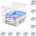 10-Pack Clear Zippered Storage Bags with Handles, Two-Way Zipper Foldable Closet Organizer, Bed Sheet Organizer, Plastic Storage Bin for Clothes, Towels