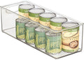 mDesign Plastic Stackable Kitchen Organizer - Storage Bin with Handles for Refrigerator, Freezer, Cabinet, and Pantry Shelves Organization - Food Container - Clear