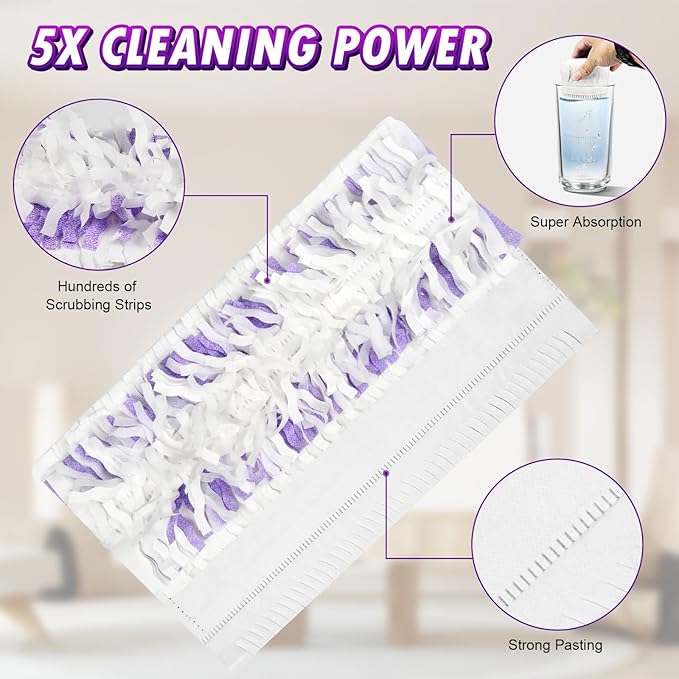 25 Pack Power Mop™ Pad Refills for Swiffer® Power Mop™ Pads, Powermop™ Pads for Multi-Surface Floor Cleaning, Unscented