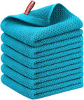 Nialnant 6 Pack Kitchen Towels,Large 100% Cotton Hand Towels,Absorbent Dish Towels for Drying Dishes-Blue