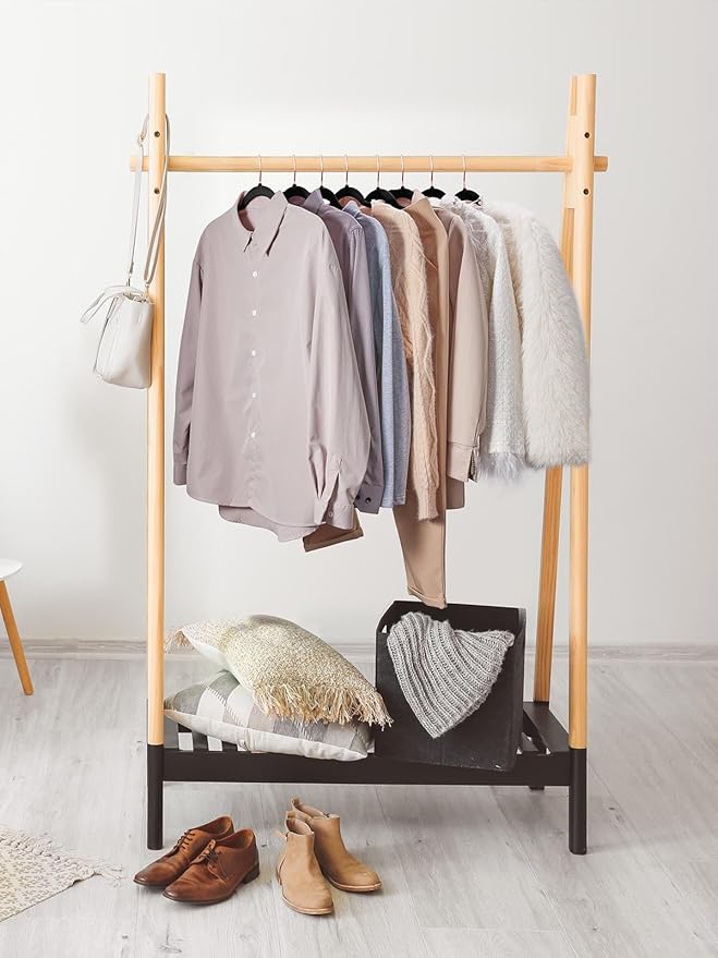Smartor Velvet Hangers 50 Pack, Black Felt Hangers Non Slip with Rose Gold Hook, Premium Clothes Heavy Duty Velvet Hanger for Adult Coat, Suit, Short, Dress - Black
