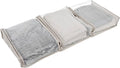 Household Essentials Under Bed Zippered Sweater Storage Bags with Clear Vision Panel, Set of 3, Silver,Gray