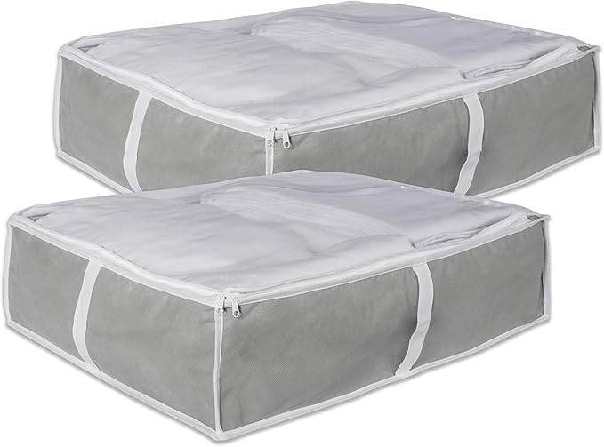 DII Breathable Closet Soft Storage Bag, Gray, Blanket Size