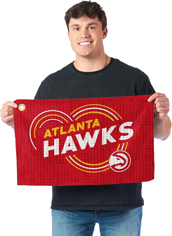 Northwest NBA Golf Towel – Official Licensed Microfiber Waffle Fabric, Absorbent 16x25 in Club Cleaning Accessory