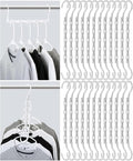 Mr. Pen- Space Saving Hangers for Clothes, 24 pcs, White, Bulk Plastic Multi Clothes Hangers Space Saving, 5 Slots, 360° Rotating Hooks