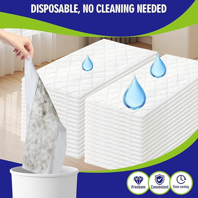 40 Count XL Heavy Duty Wet Mopping Cloths Refill Compatible with Swiffer Sweeper XL Mop, Disposable Wet Pads Refill X-Large Size for Multi-Surface Floor Cleaning, Unscented