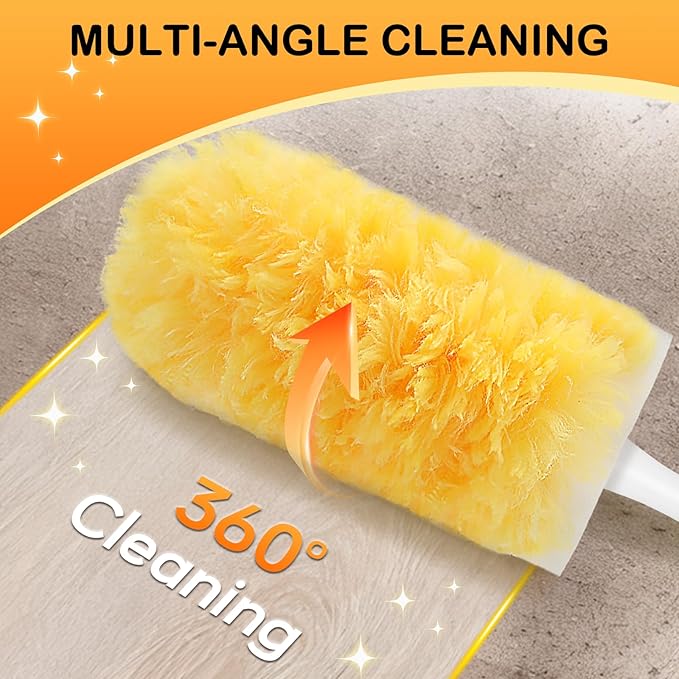 SetSail 30 Count Duster Refills Compatible with Swiffer Dusters for Cleaning with 1 Handle Disposable Duster Refill Multi Surface 360 Duster Cleaner Kit for Ceiling Fan, Blind, Furniture