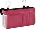 KOPIRIT Strawberry Red Bedside Caddy Storage Bag Bedside Organizer for College Dorm Top Bunk Bed Organizer Caddy Hanging Shelf 6 Pockets with Hooks for Glasses Book Tablet Holder