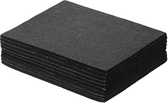 uxcell Felt Furniture Pads, 9Pcs 7.87" x 5.91" Adhesive Backed Felt Non-Slip Anti-Scratch Chair Leg Protectors for Protecting Hardwood Floor, Black