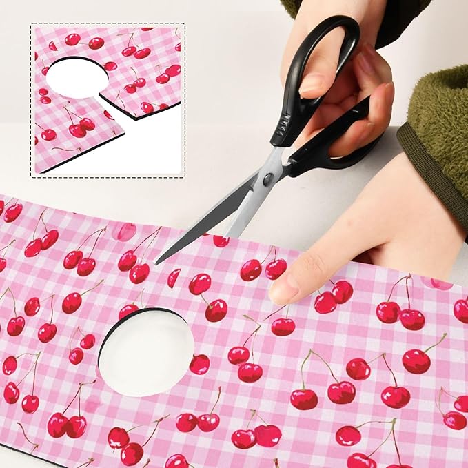 Pink Juicy Checkered Cherry Pink Gingham Kitchen Sink Splash Guard Sink Faucet Mat Faucet Handle Drip Catcher Drain Mats for Kitchen Bathroom Countertop Absorbent Dis