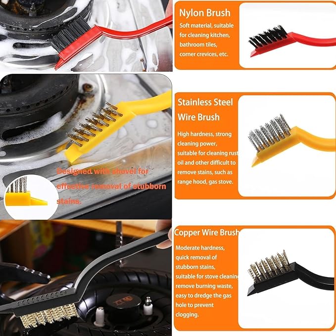 19Pcs Crevice Cleaning Brush Set, Hard Bristle Cleaning Brush，Multi Purpose Gap Brush for Kitchen,Bathroom, Window Tracks,Corner, Sink, Cup. Home Essentials Scrub Cleaning Tools