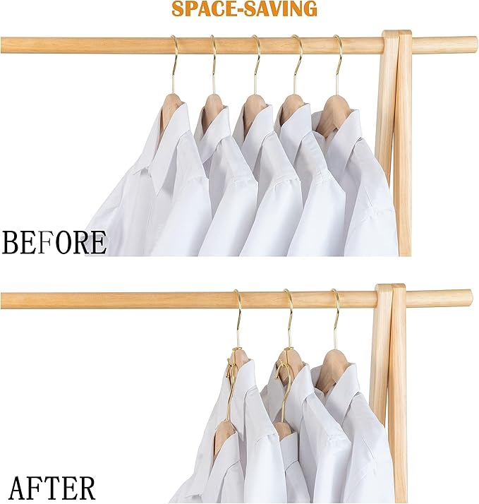Metal Clothes Hanger, 36 Pack Connector Hooks Stable Gold Metal Outfit Hangers Extender Clips Organizer Strong Mini Cascading Hanger Hooks
