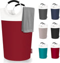 100L Laundry Basket, Collapsible Laundry Hamper with Padded Handles, Waterproof Laundry Bag, Tall Clothes Hamper Stand Up Well, Foldable Laundry Baskets for Easy Storage(Red)
